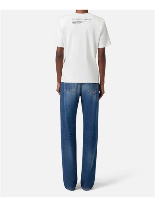 T-SHIRT WITH POCKET ELISABETTA FRANCHI | MA02056E2270 Gesso